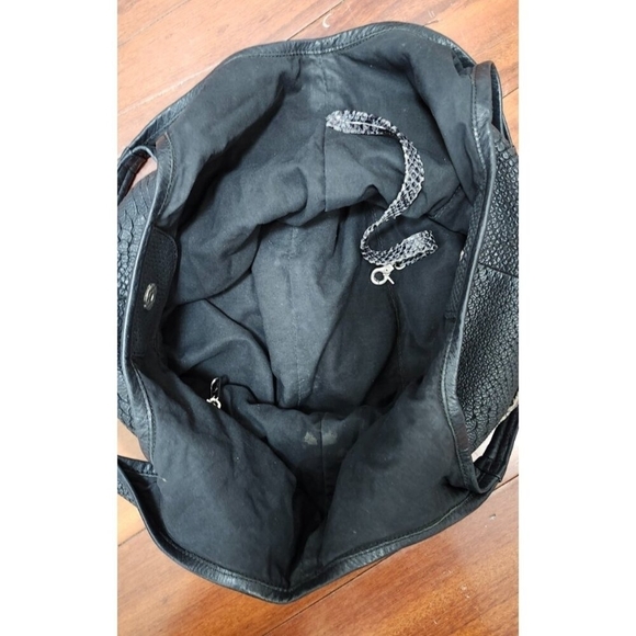 Daniella Lehavi Personals Oversized Snake Print Tote Bag Black Gray Leather - Picture 7 of 12